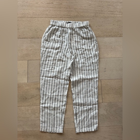 New Quince White Striped Linen Pants S - Picture 3 of 9